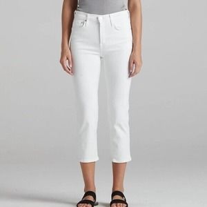 NWT Edwin Optic White high waisted Bree cropped jeans with pockets
